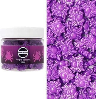 MYSTIC SPRINKLESHalloween Candy Shape Sprinkles (Purple Spiders, 2oz Jars)