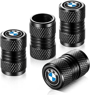 YHEESHIGN Tire Valve Stem Caps, Compatible with BMW Series Stem Cap Universal Car Air Cover Car Accessories for Cars, SUV, Truck, Motorcycles 4pcs （Black）