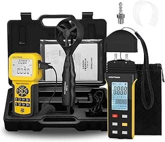 AP-846A CFM Anemometer Air Flow Meter with HVAC Manometer Digital Gas Pressure Meter AP-189A Manometer HVAC (2Packs)