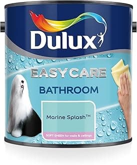 Dulux 500001 Easycare Bathroom Soft Sheen Emulsion Paint for Walls and Ceilings - Marine Splash 2.5L