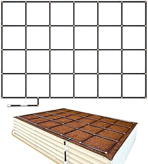 Garden Grid Watering System | Square Foot Gardening Grid & Irrigation in One | Pre-Assembled Watering Grid and Square Foot Garden Style Planting Template | USA-Made Quality | Size: 4x6 – Dims: 44"x66"