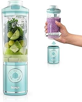 Ninja Blast Max, Portable Blender + Twist & Go, Personal Smoothie, Blend, Ice Crush, 3 Programs, Cordless, 22oz removable Vessel, Dishwasher Safe, Leakproof, Sea Glass, BC251MT