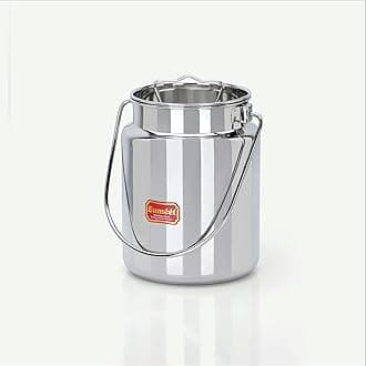 Sumeet Stainless Steel Akhand - Jointless Milk Can/Oil Can/Milk Barni/Oil Pot with Lid, 3000ML Capacity, 15Cm Dia, Silver