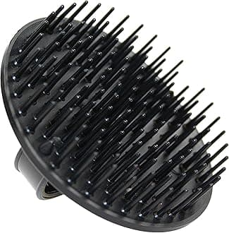 Denman D6 Shampoo Brush Black – 4-in-1 Scalp Massager, Detangler & Curl Definer with Flexible Pins for Deep Clean, Even Product Distribution & Gentle Exfoliation – For Wet & Dry Use, All Hair Types