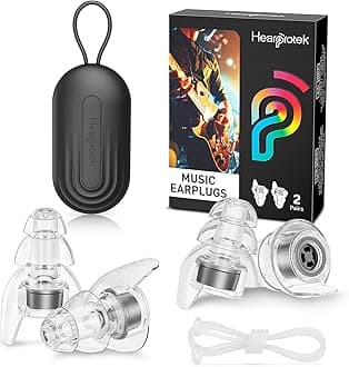 Hearprotek Concert Ear Plugs, 2Pairs Reusable high Fidelity Musician Ear Plugs for Concerts Loud Music-Noise Reduction Ear Protection earplugs for Rave,Festival,Music,Tinnitus Relief
