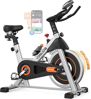 YOSUDA Exercise Bike, Brake Pad Stationary Bike for Home with Exclusive App, Magnetic Indoor Cycling Bike with 300 lb Weight Capacity, Low Noise, Tablet Holder and Fitness Courses for Weight Loss