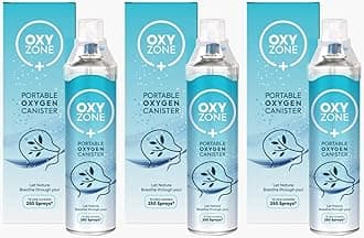 OXYZONE Natural Oxygen 36 Litres in Portable Can | First Aid Essential | Revitalizes | Enhance Physical Wellness | 36 Litre (12 L × 3) | 750 Puff (250 Puff × 3)
