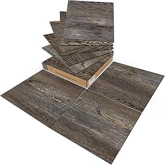 Art3d Peel and Stick Vinyl Floor Tiles 30-Pack 12 x 12 inch, Self Adhesive Waterproof Flooring Wood Planks for Kitchen, Dining Room, Bedrooms, Cover 30 Sq. Ft, Dark Brown Oak, A43504