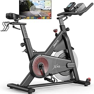 JOROTO X4S Bluetooth Exercise Bike - Indoor Cycling Bike with Readable Magnetic Resistance and Belt Drive Stationary Bikes (330 Pounds Capacity)