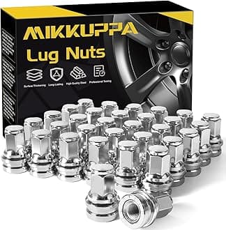 MIKKUPPA 32PCS M14x1.5 Lug Nuts - Replacement for 2017-2025 Ford F250 F-250 F-350 F350 OEM Wheel, 13/16" 21mm Hex Chrome One-Piece Design Factory Closed End Tire Nuts HCPZ-1012-B, HCPZ-1012-A