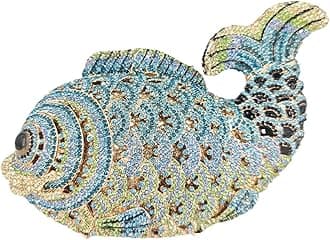 Boutique De FGG Fish Rhinestone Clutch Purses for Women Formal Evening Bags Prom Purse Wedding Party Crystal Clutch Bag,Mini