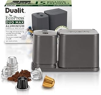 EcoPress™ Duo Max Aluminium Coffee Capsule Recycling Tool - Compatible with Nespresso Capsules & Coffee Grounds