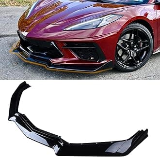 NOPOCA Front Bumper Lip Compatible with Chevy Corvette C8 Z51 2020-2024 Sport Splitter Spoiler Diffuser Protector Guard Wing Body Kit Air Dam Corvette C8 Accessories 5PCS (Glossy Black)