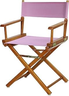 200-55/021-22 18" Honey Oak Frame-Pink Canvas Director Chair Classic Height, OakFrame