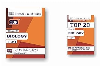 TOP NIOS Class 12 Biology 314 Guide + TOP 20 Most Important Question Answers (Mini Book) - Set of 2 Books