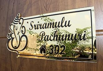 SIGNOOGLE Acrylic House Name Plate Customized Personalized For Home Outdoor Family Glass Outside Office House Decor Bungalow Door (12 x 6 Inch)