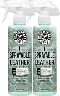 SPI_103_1602 Sprayable Leather Cleaner and Conditioner in One for Car Interiors, Apparel, and More (Works on Natural, Synthetic, Pleather, and More) Leather Scent, (2 Pack) 16 fl oz