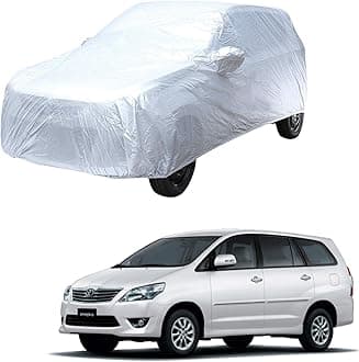 Car Body Cover for Toyota INNOVA (2011) (Mirror Pocket, Double Stiched) (Silver Matty)