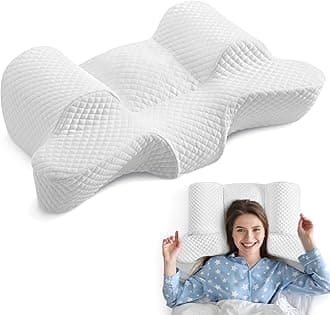 AM AEROMAX Adjustable Memory Foam Back Sleep Training Pillow for Keep Head Straight Wrinkle Prevention - Beauty Pillow for Anti Wrinkle & Anti Aging.