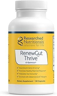 Researched Nutritionals RenewGut Thrive - Gut Health Supplements with Pasteurized Akkermansia Muciniphila & Tributyrin Postbiotics - Support A Healthy Gut Barrier & Immune Function (150 Capsules)