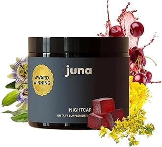 Juna Nightcap Sleep Gummies — Plant-Based Phytomelatonin + 8 Botanicals for Deep, Restorative Sleep | Non Groggy | GABA, Magnesium, Tart Cherry, Passionflower | Sugar-Free, Vegan | 30 Gummies