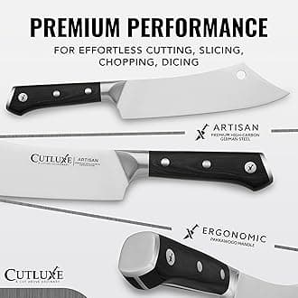 Cutluxe Cleaver Chef Knife – 8" Meat Cleaver Butcher Knife – German Steel Blade, Full Tang, Ergonomic Handle Design – Artisan Series