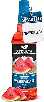 Syruvia Sugar-Free Watermelon Syrup, Flavored Syrup for Drinks, Cocktails, Lemonades, Iced Teas, and Desserts – 25.4 fl oz
