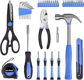 CARTMAN Cartman Blue 39-Piece Cutting Plier Tool Set - General Household Hand Tool Kit with Plastic Toolbox Storage Case