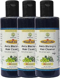 Khadi Natural Herbal AMLA & BHRINGRAJ SLS & PARABEN FREE SHAMPOO -PACK OF 3
