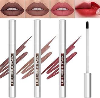 LOPHE Lip Liner, 3pcs Plump Lip Liner Lip Liner Peel Off Long Lasting Removable Lip Liner Tattoo for Lips, Plumping Effect, No Transfer, Tattoo Lip Pencil (3ML)