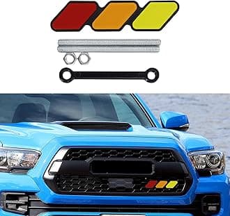 Tri-Color Grille Decor Badge, Upgrade Grille Emblem, Grille Insert Trims Logo Sticker, 3-Color Car Decoration Accessories Car Truck Label for Most Vehicles