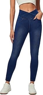Women Jeans High Waisted Stretchy Jeans Jeggings Women Tummy Control Pull on Skinny Jean Leggings with Pockets Trendy