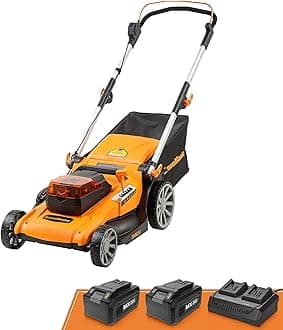 48V MAX Electric Lawn Mower, 19-inch Brushless Cordless Lawn Mower with 2X24V MAX 4.0Ah Battery and a Dual Charger-CLMF4819A