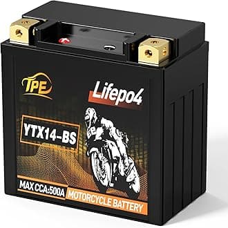 TPE Lithium Lithium Powersport Battery, 12V 6Ah Motorcycle, ATV, UTV, PWC,Jet Ski, 4 Wheeler, Lawn Mower and Generator Battery DLF14-BS YTX14