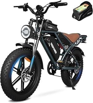 Electric Bike for Adults 1500W Peak 20" Fat Tire EBike,30-160 Miles 30MPH Dual Suspension Electric Motorcycle,48V 20/35/60AH Battery Powered Dirt Bike