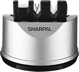 SHARPAL 191H Kitchen Chef Knife and Scissors Sharpener for Straight and Serrated Knives, 3-Stage Knife Sharpening Tool Helps Repair and Restore Blades