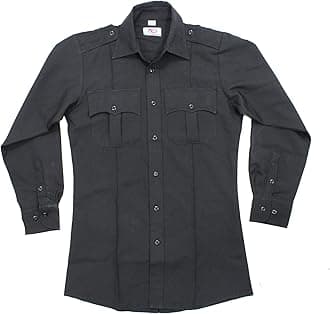 First Class 100% Polyester Long Sleeve Men's Uniform Shirt Black
