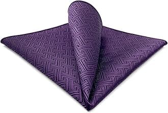 S&W SHLAX&WING Mens Pocket Square Solid Color Plain Blue Red Grey Large for Suit