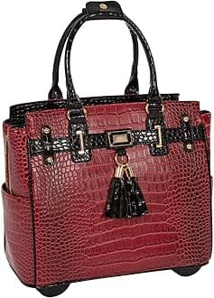 THE BOSTON Alligator Crocodile Alligator Computer iPad, Laptop Tablet Rolling Tote Bag Briefcase Carryall Bag