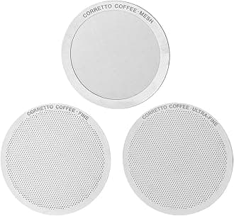 3 Stainless Steel Filters for AeroPress - FINE, ULTRA-FINE & MESH + + Brewing Guide - Reusable, Permanent, Paperless Metal Filter Set