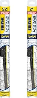 810236 Latitude 2-In-1 Water Repellent Wiper Blades, 22" and 21" Windshield Wipers (Pack Of 2), Automotive Replacement Windshield Wiper Blades With Patented Rain-X Water Repellency Formula