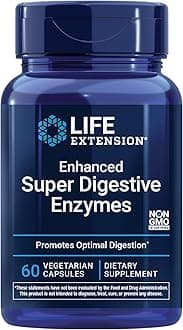 Life Extension Enhanced Super Digestive Enzymes, Supports Digestion, Comfort, digesting Plant-Based Foods, Non-GMO, Vegetarian, 60 Capsules