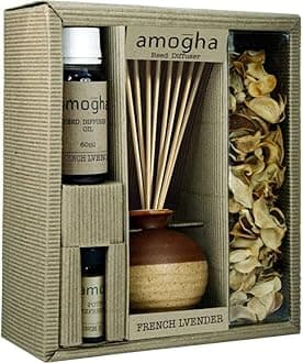 IRIS Stoneware Reed Diffuser Fragrance Gift Set -French Lavender (Infg0314Fl)