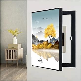 Decorative Painting of Meter Electric Meter Decorative Painting Cover Poster Mural Frame Home Living Room Wall Art(Gray,50x70cm)