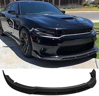 MUTUSAISI Matte Black Front Bumper Lower Lip Splitter Kit Compatible with Dodge Charger SRT/Hellcats/Scat Pack 2015 2016 2017 2018 2019 2020 2012 2022 2023 RT Style, Air Chin Body Kit Accessories