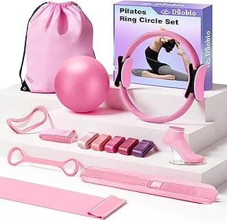Pilates Kit for Home Workouts, Pilates Equipment Ring and Ball Set with Hip Thrust Belt, Pilates Essentials Kit for Women, Home Pilates Workout Starter Kit for Toning & Strength