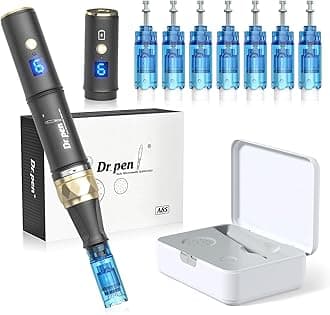 Dr.pen A8S Microneedling Pen, Authentic with 2Pcs Battery Wireless/Wired Mode, Dr.pen Microneedling with 7 Cartridges(12/18/24/36/42/Nano-S/Nano-R), Professional Microneedling for Face/Hair Growth