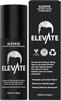 Elevate Hair Fiber Locking & Setting Hold Spray | New Advanced Long Lasting Formula | 2-6 Month Supply | Strong Formula for Wind, Sweat, and Weather Resistant for Men and Women