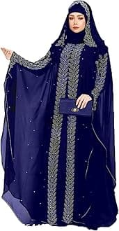 BURAQUE DESIGNERNida fabric Free Size Muslim Burqa/Abaya & Burkha Dress for Muslim women and Girl's (F01-Burkha)