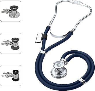MDF Instruments, SpragueRappaport Dual Head Stethoscope with Adult, Pediatric, and Infant Convertible chestpiece, Navy Blue Tube, MDF76704